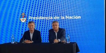 Mauricio Macri y Gerardo Morales en conferencia de prensa