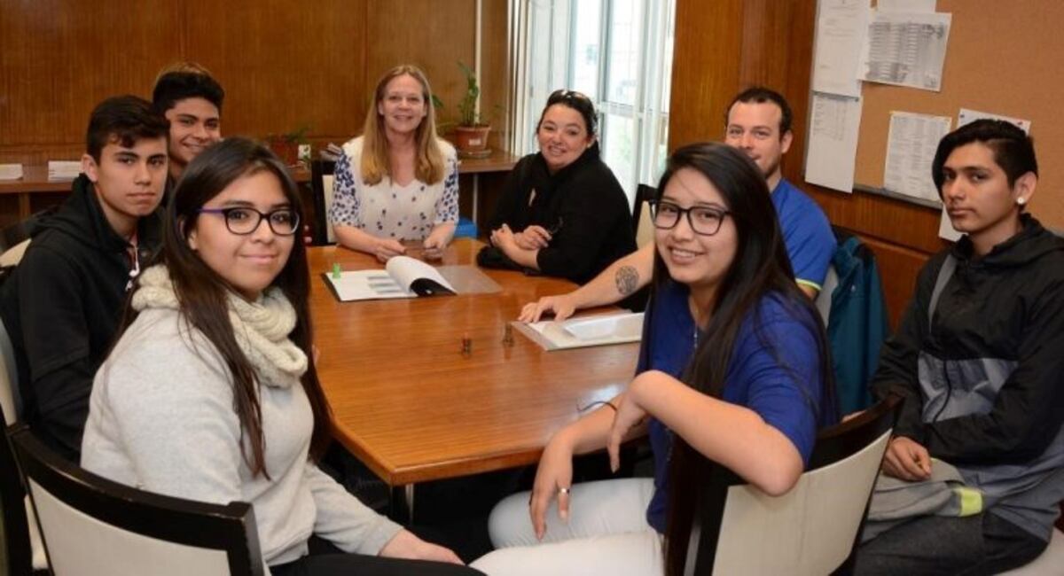 Alumnos de la Escuela 762 de la ciudad de Trelew