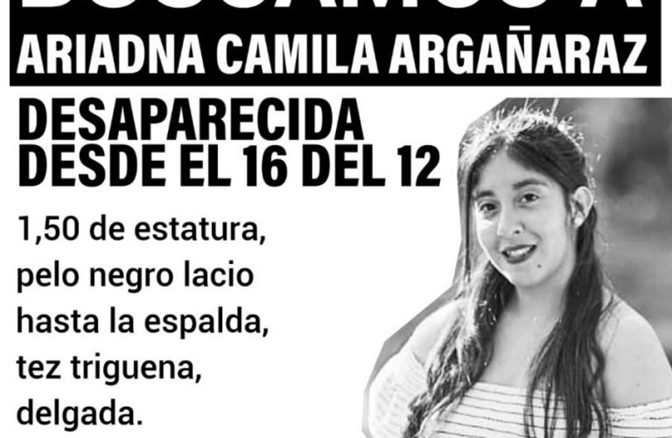 Sañogasta: Sigue la búsqueda de Ariadna Camila Argañaraz
