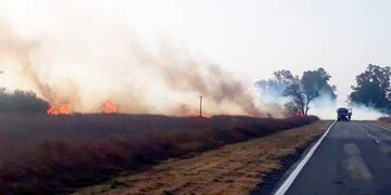 Incendio en la Ruta Nacional N° 35 (Infotec)
