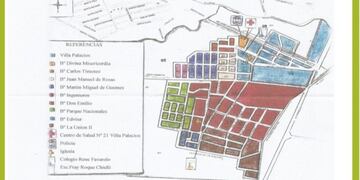 Esquemas barrios testeados sur de la capital de Salta