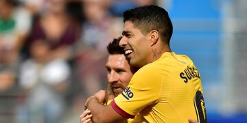 Luis Suarez y Lionel Messi\u002E (Foto: Álvaro Barrientos/AP)