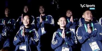 Chicos de Tailandia en la apertura de los Juegos Olímpicos de la Juventud 2018