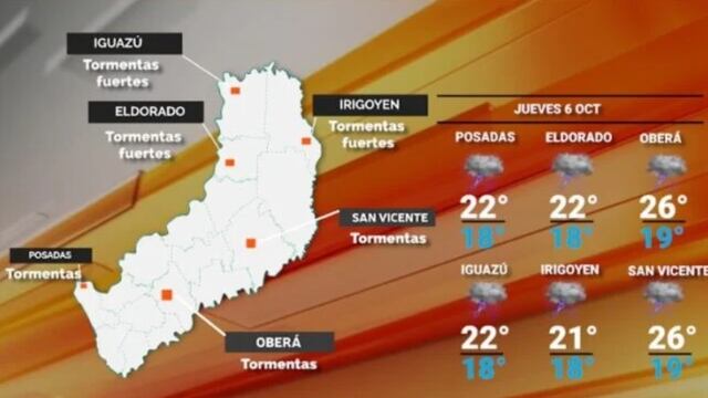 Continúan las inclemencias para este jueves en Misiones.