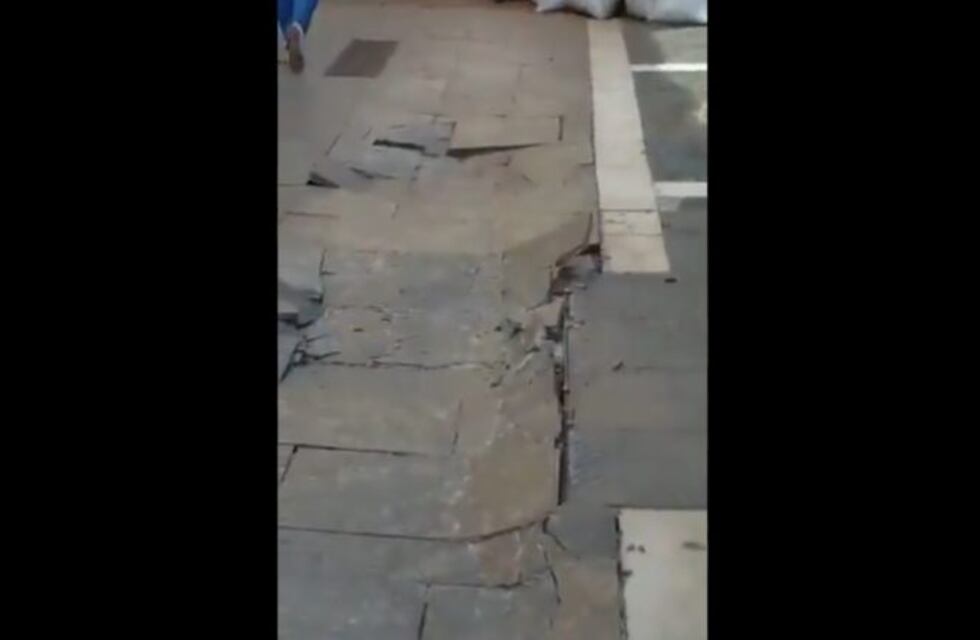 Video: con un camión municipal rompen baldosas en la peatonal
