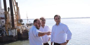 El intendente y el gobernador junto al subsecretario de Vías Navegables de la Nación, Mariano Saúl\u002E