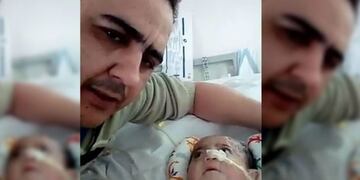 El papá de Vladimir publicó un video pidiendo colaboración para derivar al pequeño al hospital Garrahan\u002E (Foto: Captura)