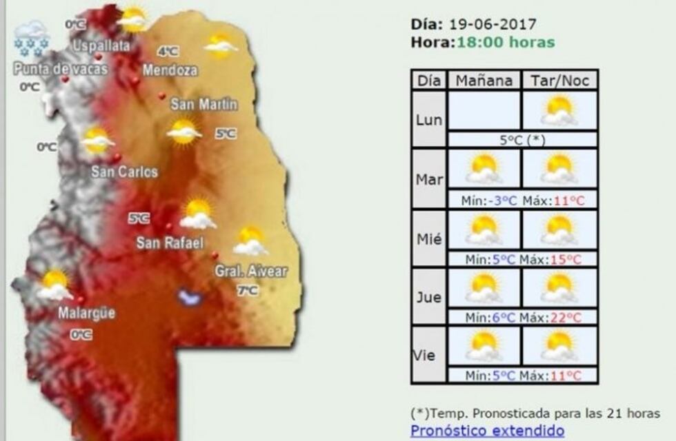 El termómetro marcó casi 10 grados bajo cero en San Rafael
