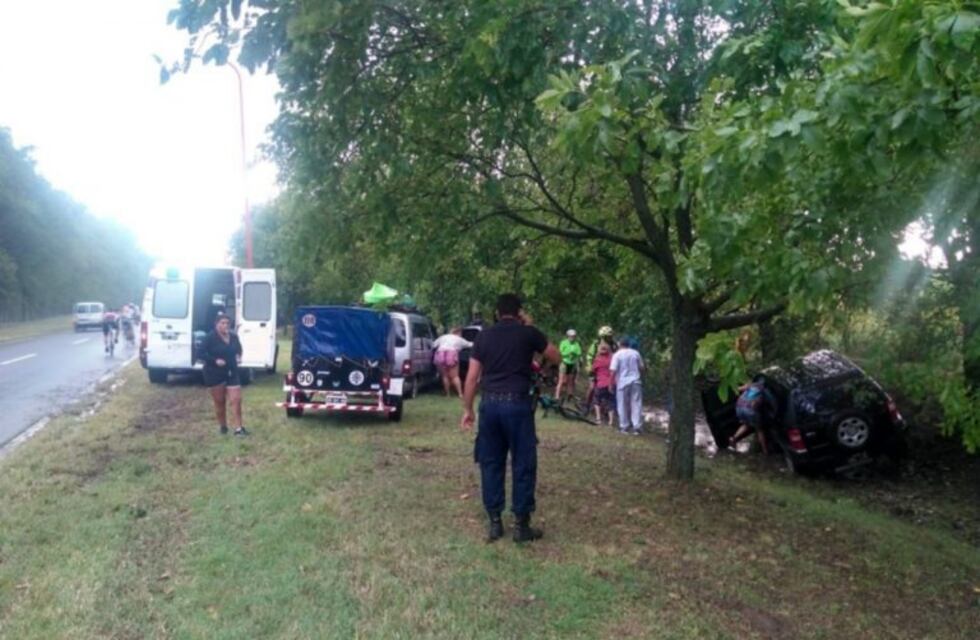 San Luis: querían resguardarse del granizo y se accidentaron