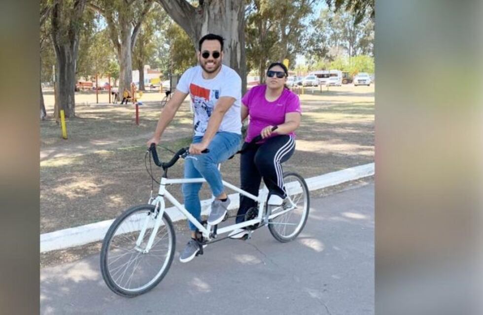 Movilidad Sustentable La Pampa paseó disminuidos visuales en bicicleta