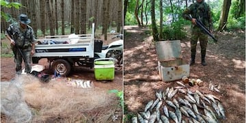 Guardaparques del Ministerio de Ecología desbarataron grupos de pesca furtiva en plena veda\u002E