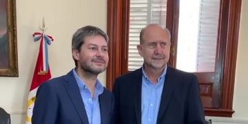 El expresidente de San Lorenzo visitó la Casa Gris por la mañana\u002E (@omarperotti)