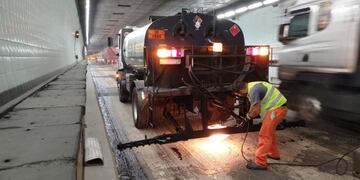 Obras en los accesos del Túnel de ambos lados