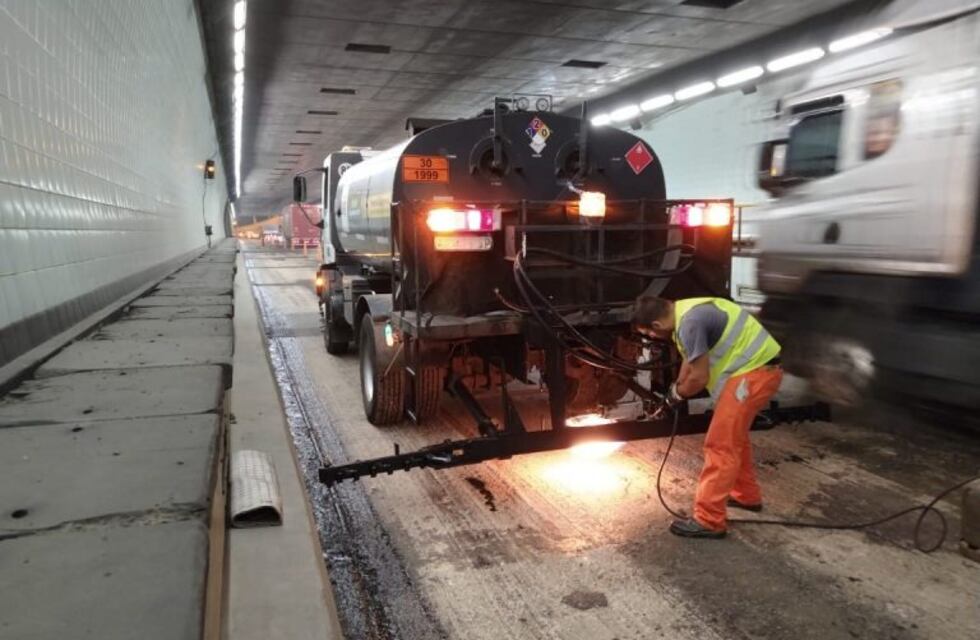 Durante las noches de febrero se realizan obras de reparación en el túnel con trafico reducido