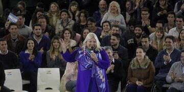Elisa Carrió en el cierre de campaña\u002E