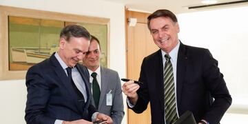 Miguel Ángel Pichetto y Jair Bolsonaro\u002E (Prensa Pichetto)
