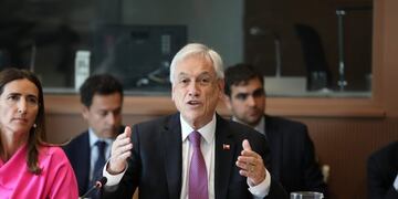 (FILES) In this file photo taken on September 24, 2019 Chile's President Sebastian Pinera speaks during a pre-COP meeting at the United Nations headquarters in New York\u002E - Pinera declared a state of emergency in Santiago late on September 18, 2019 and gave the military responsibility for security after a day of violent protests over increases in the price of metro tickets\u002E (Photo by Ludovic MARIN / AFP)