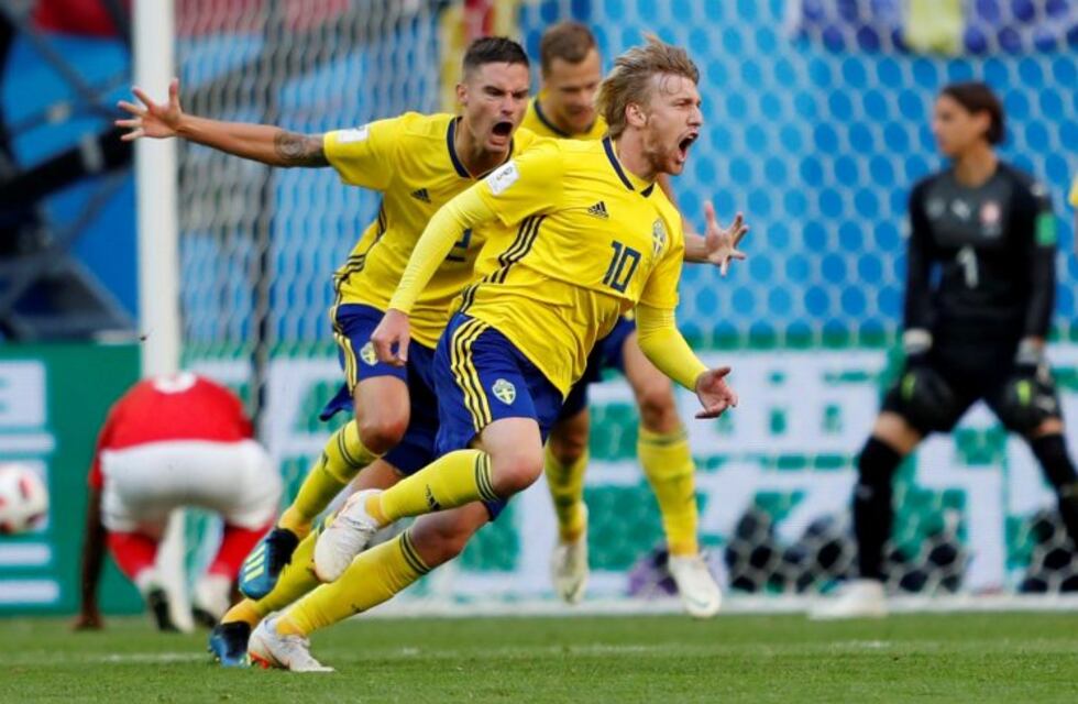 Con un gol de carambola, Suecia venció 1-0 a Suiza y se metió en cuartos de Rusia 2018