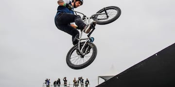 rgentina's Jose Torres competes to win the silver medal in the Cycling BMX Men's Freestyle Final during the Lima 2019 Pan-American Games in Lima on August 11, 2019\u002E (Photo by Ernesto BENAVIDES / AFP)