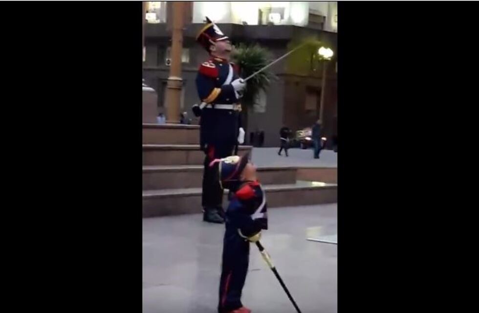 La marcha del "mini-granadero" que conmovió a todos en la Plaza de Mayo