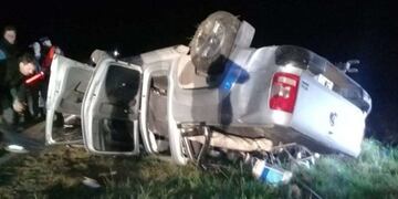 Dos heridos en un vuelco en Achiras\u002E