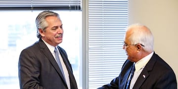 Reunión entre Alberto Fernández y Edward Prado\u002E (crédito: prensa Alberto Fernández)