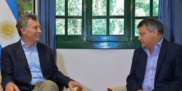 Imagen archivo\u002E El Presidente, Mauricio Macri junto al gobernador, Domingo Peppo\u002E