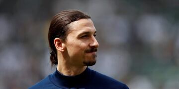 FILE - In this March 31, 2018, file photo, Los Angeles Galaxy's Zlatan Ibrahimovic, of Sweden, stands on the field during warmups before an MLS soccer match against the Los Angeles FC in Carson, Calif\u002E (AP Photo/Jae C\u002E Hong, File)