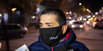 Intendente Walther Marcolini en la caravana en apoyo a Portezuelo del Viento