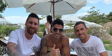 Maxi Rodríguez con Messi, Neymar, Suárez y un divertido cruce con Pablo Granados