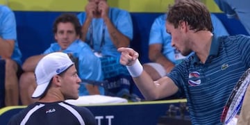 Diego Schwartzman se cruzó con Daniil Medvédev y le gritó \