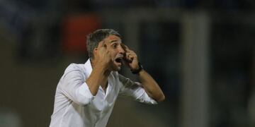 El técnico de Talleres vivió intensamente el partido, su triunfo más importante desde que asumió\u002E