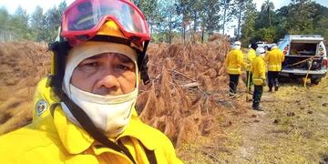 Marcelo Salinas, el bombero de Corrientes que estuvo a punto de morir mientras combatía los incendios.