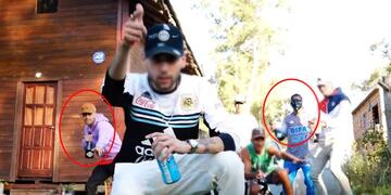 Los sicarios (circulados) que participaron del video musical subido a Youtube.