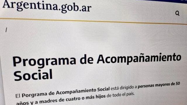 Cómo es el nuevo Programa de Acompañamiento Social.