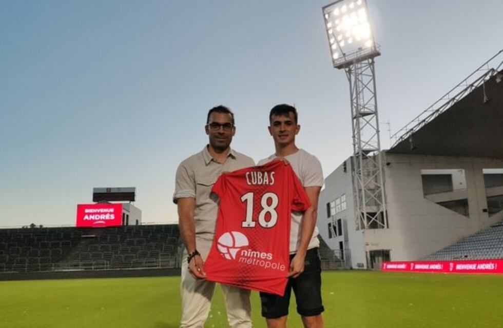 Andrés Cubas se puso la camiseta del Olympique Nimes y ensayó el fráncés