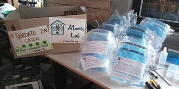 Máscaras de protección donadas por un vecino de Villa Giardino\u002E (Foto: Municipal)\u002E