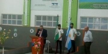 Acto de inauguración de canchas de bochas en Morteros