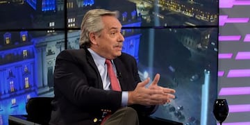 Alberto Fernández con Luis Majul (Foto: captura TV)\u002E