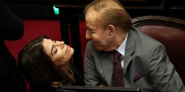 Zulemita y Carlos Menem\u002E (Foto: Twitter/@CarlosMenem_LR)