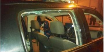 Patrullero roto de la policía