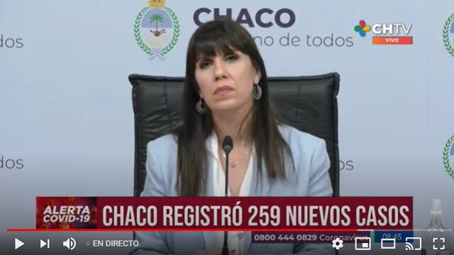 La ministra de Salud del Chaco fue la encargada de brindar u nuevo parte.
