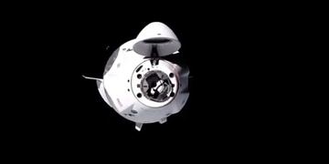 This NASA TV video grab shows Nasa's SpaceX Crew-1 mission aboard the SpaceX Crew Dragon as it approaches the International Space Station (out of frame) on November 16, 2020\u002E - Four astronauts were successfully launched on the SpaceX Crew Dragon \