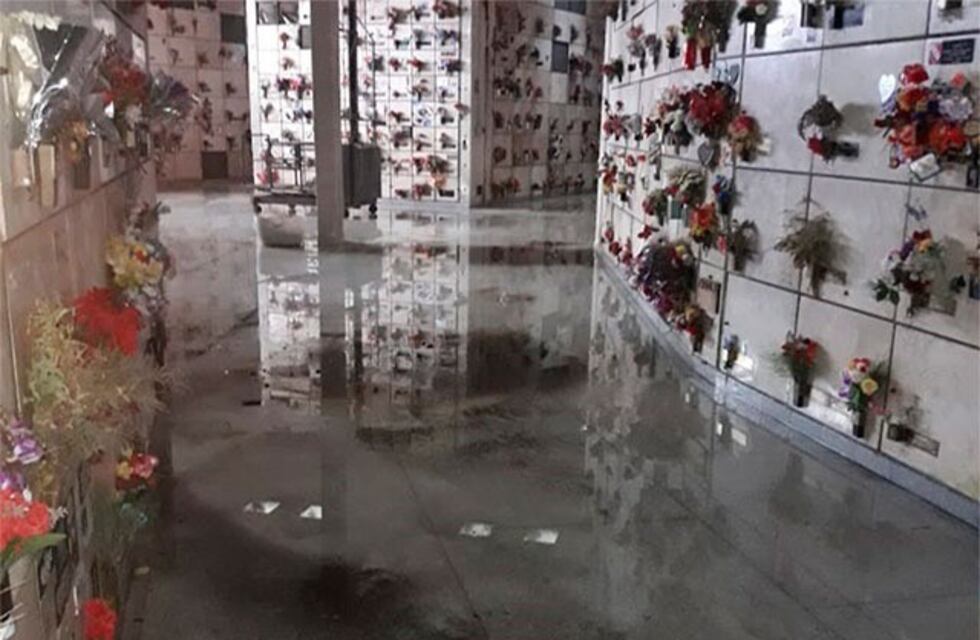 Los nichos del Cementerio Parque de Mar del Plata se inundaron