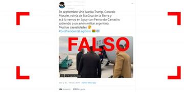 Es falso que Gerardo Morales viajó en un avión con el líder boliviano Luis Fernando Camacho