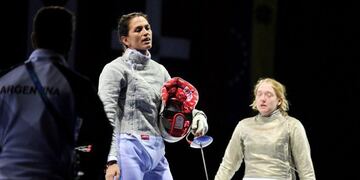 Pérez Maurice en la final de esgrima de los Juegos Panamericanos de Lima 2019\u002E (Maxi Failla)