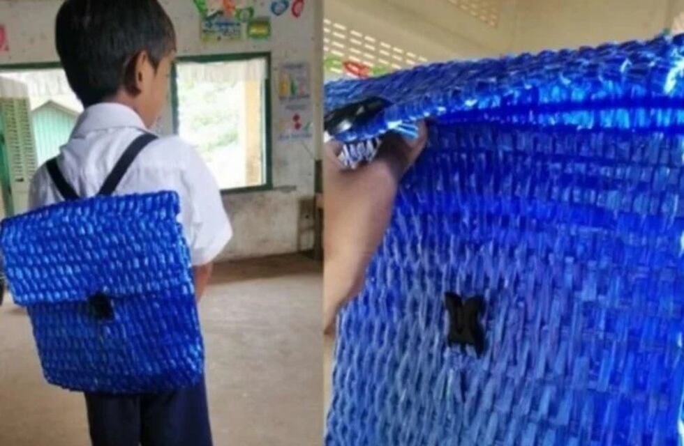 China: un niño perdió su mochila, el papá no tenía dinero para una nueva y decidió tejerla