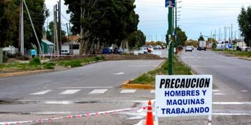 Corte de tránsito en el acceso a Rawson por obras\u002E