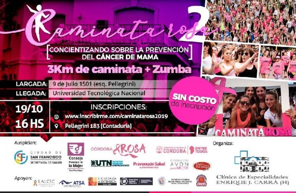 Se realizará la 2da caminata rosa en la ciudad para concientizar sobre el cáncer de mama