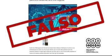 Es falso que el director general de la OMS haya dicho que se viene “otra pandemia y será otra tragedia”\u002E (RedDES)